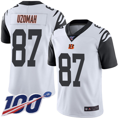 Cincinnati Bengals Limited White Men C J  Uzomah Jersey NFL Footballl #87 100th Season Rush Vapor Untouchable->cincinnati bengals->NFL Jersey